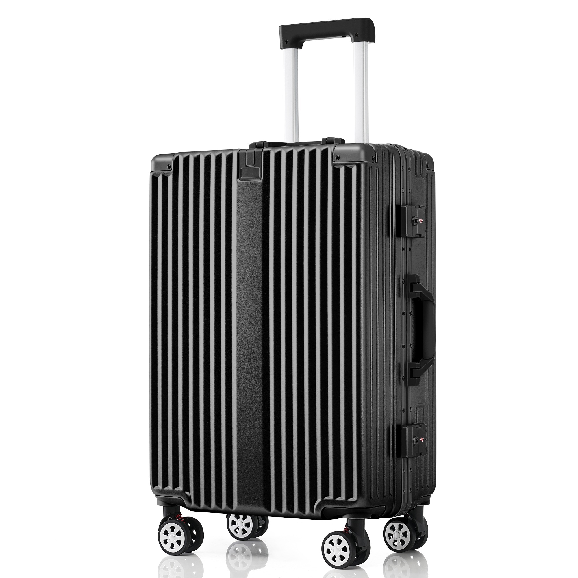 スーツケース Mサイズ フレームタイプ アルミ USBポート付き カップホルダー フック式底足 ストッパー付き キャリーケース キャリーバッグ 軽量 おしゃれ 静音 海外 TSAロック 高級感 中型 7,189円