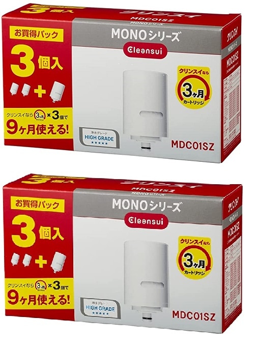 正規品　2点セット クリンスイ 浄水器 カートリッジ MONOシリーズ MDC01SZ 2セット 6個入り