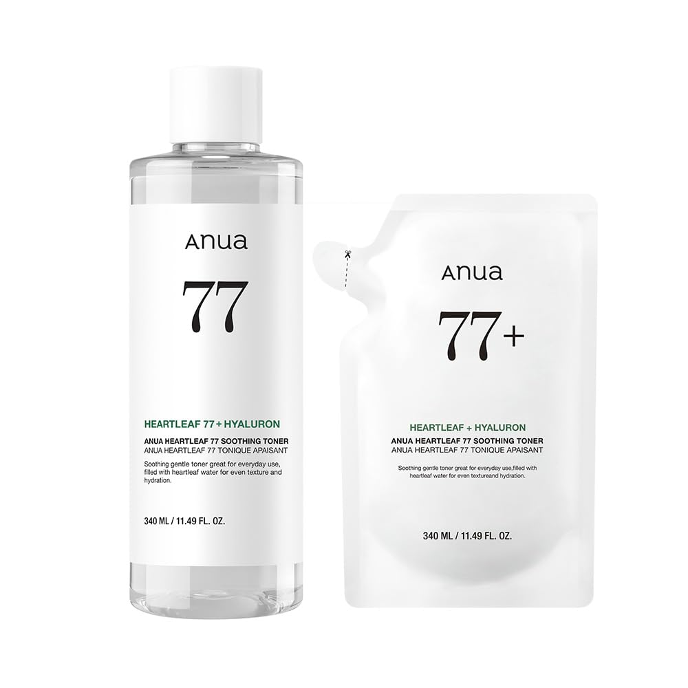 ANUA(アヌア)ドクダミ77スージングトナー340ml (本品) +ドクダミ77スージングトナー340ml (リフィル) セット 化粧水大容量 水分 保湿 しっとり化粧水 ゆらぎ肌 オイリー肌 he