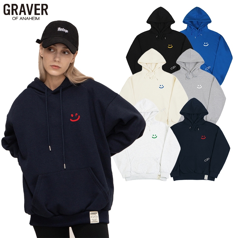 [UNISEX]スモールスマイル パーカー 6color