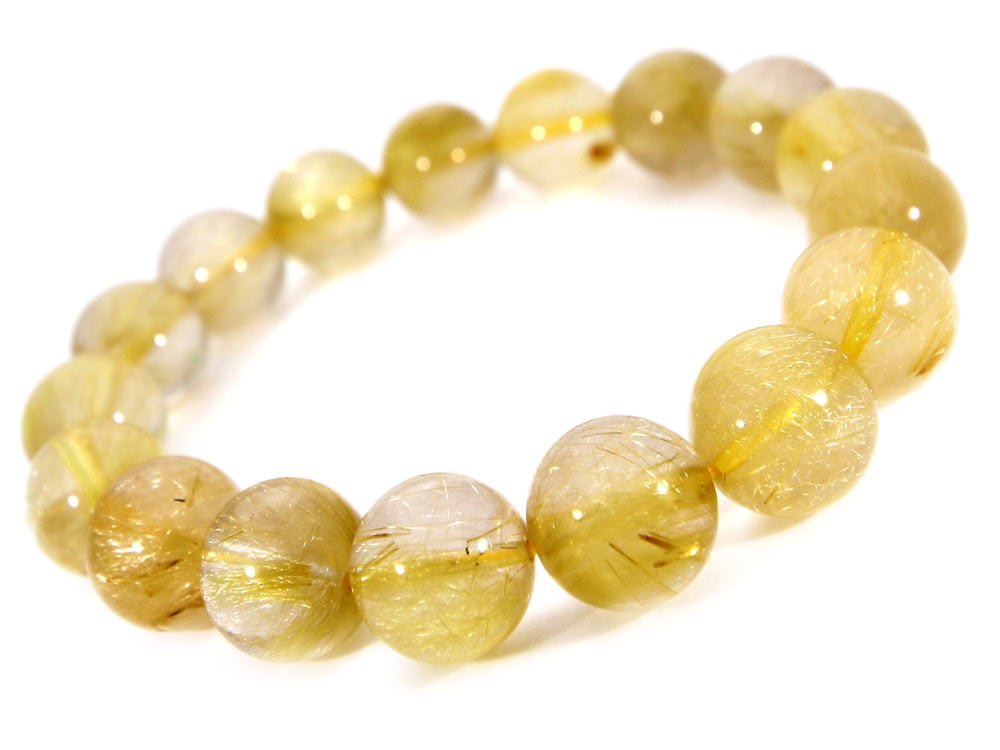 「1点もの 現品」 ラビットヘアー ゴールドルチルクォーツ ルチルクォーツ ブレスレット 12mm パワーストーン ブレスレット メンズ レディース 天然石 数珠 アクセサリー メンズブ h926-p