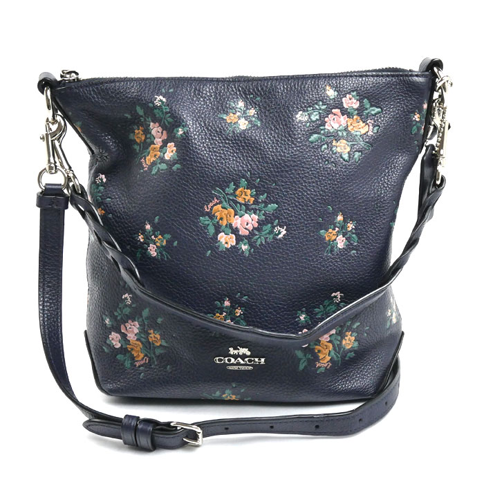 COACH コーチ ミニ アビー ダッフル ショルダーバッグ ネイビー 91022 レディース 中古