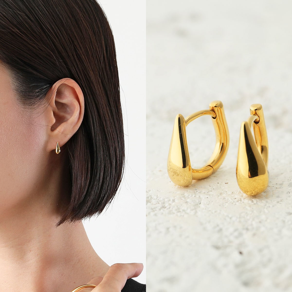 【訳あり】MARIA BLACK マリアブラック ピアス Fhain Huggies フェイン ハギー 101052YG レディース アクセサリー Gold