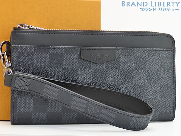 未使用ルイヴィトンダミエグラフィットジッピードラゴンヌL字ファスナー長財布ストラップ付クラッチバッグポーチN60379