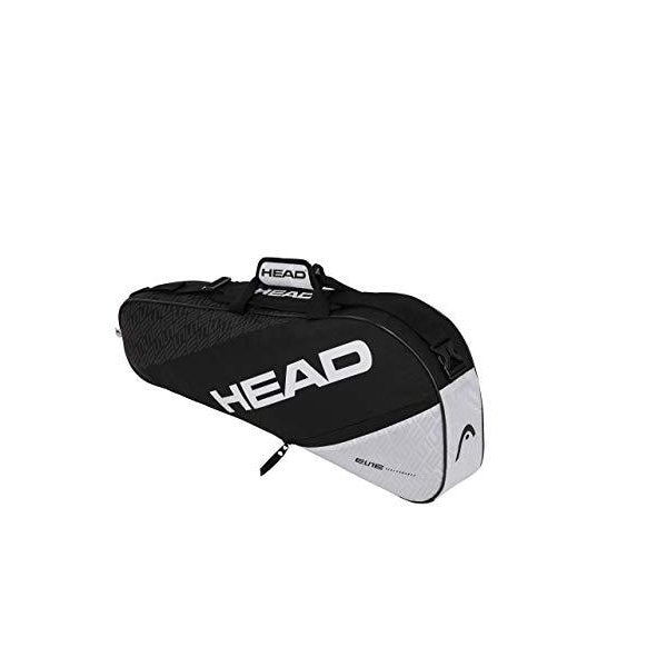 エキップモンHEAD Elite 3R Pro Tennis Racquet Bag - 3 Racket Tennis Equipment Duffle Bag， Black/White 並行輸入品