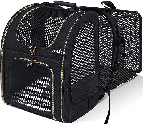 ペキュート Pecute ペット キャリーバッグ 猫用 犬用 リュック メッシュ窓 通気性 拡張可能 2WAY ペットハウス ケージ 折り畳み お出かけ ドライブ 旅行 通院 防災 避難用 キャリー 7,700円