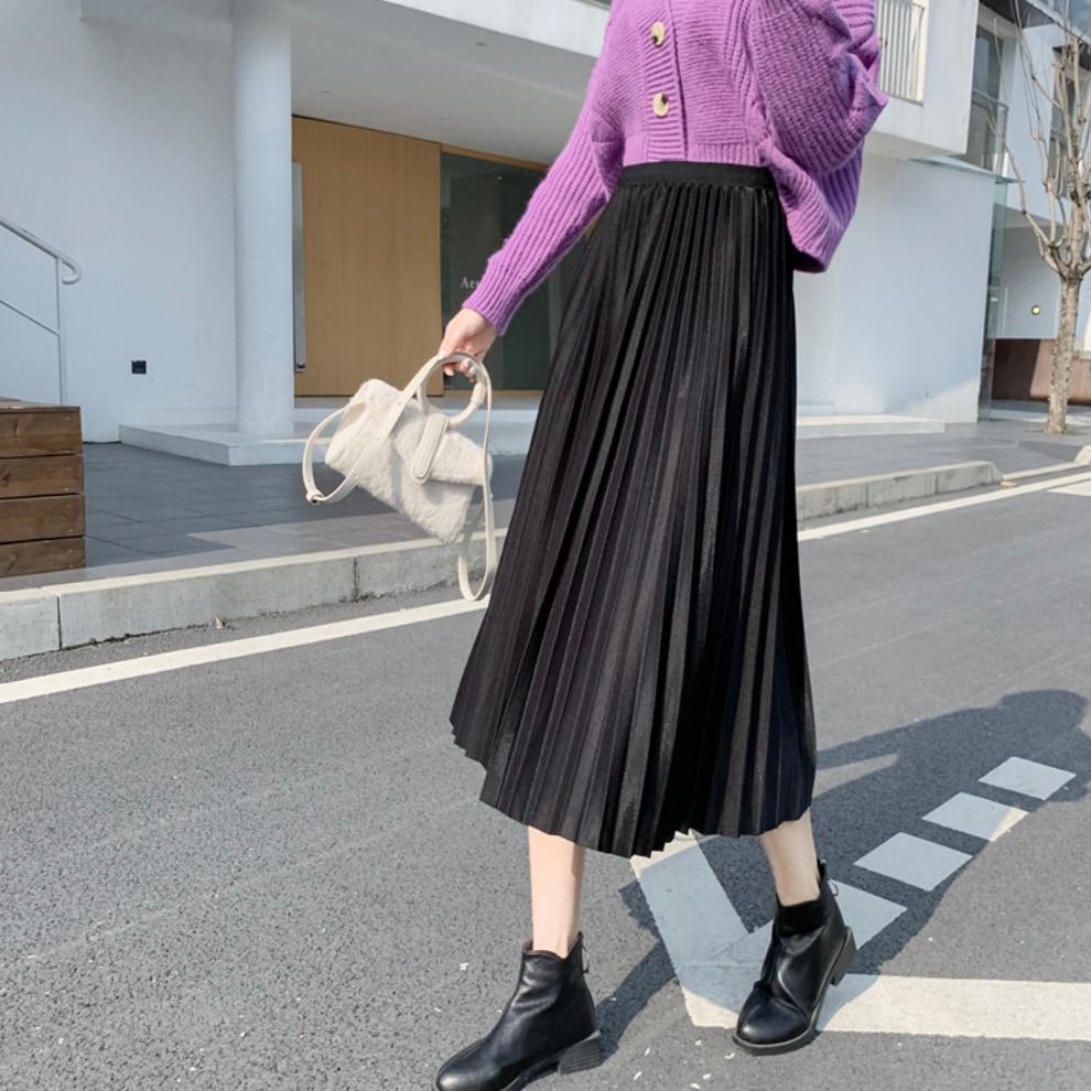 新作 レディース スカート ロングスカート プリーツスカート ロング ロング丈 Aライン プリーツ