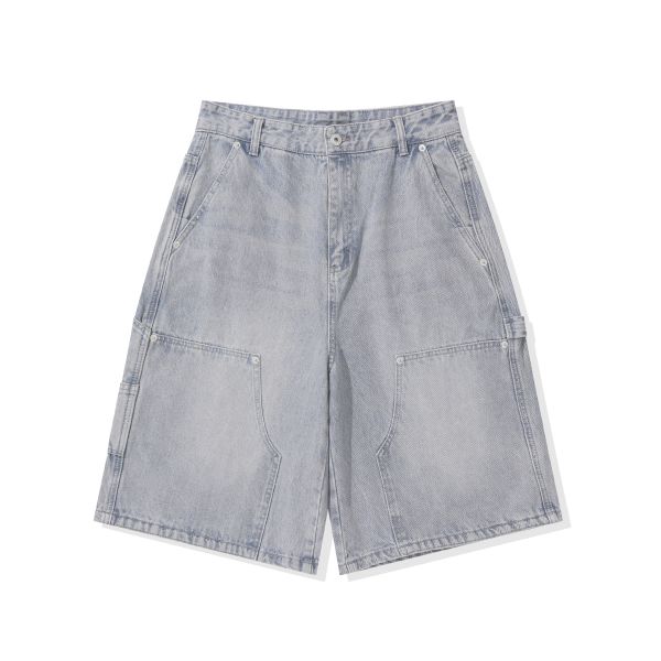 Bermuda Carpenter Denim Shorts_Washed Pink