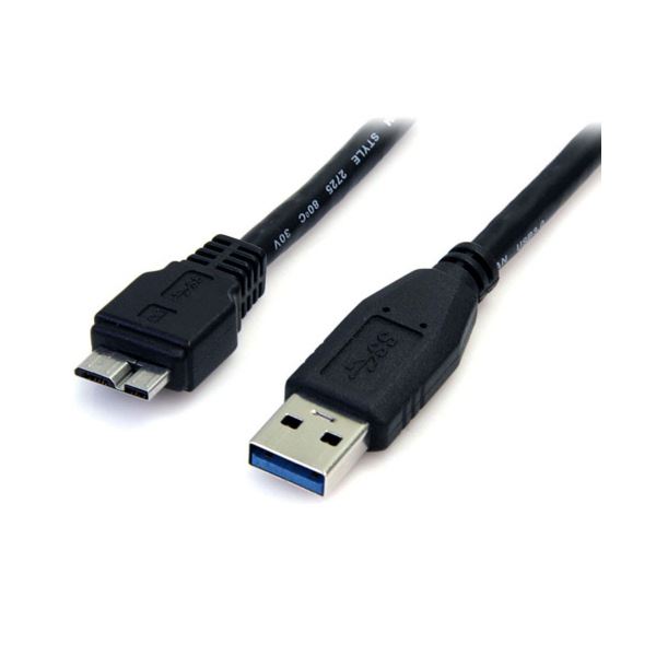 （まとめ）StarTech.com USB3.0ケーブル 0.5m Type A-Micro B オス/オス ブラック USB3AUB50CMB 1本 (×5セット)
