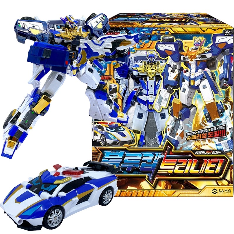 メタルカードボットSブルーキャップトリニティ自動車合体変身ロボット玩具