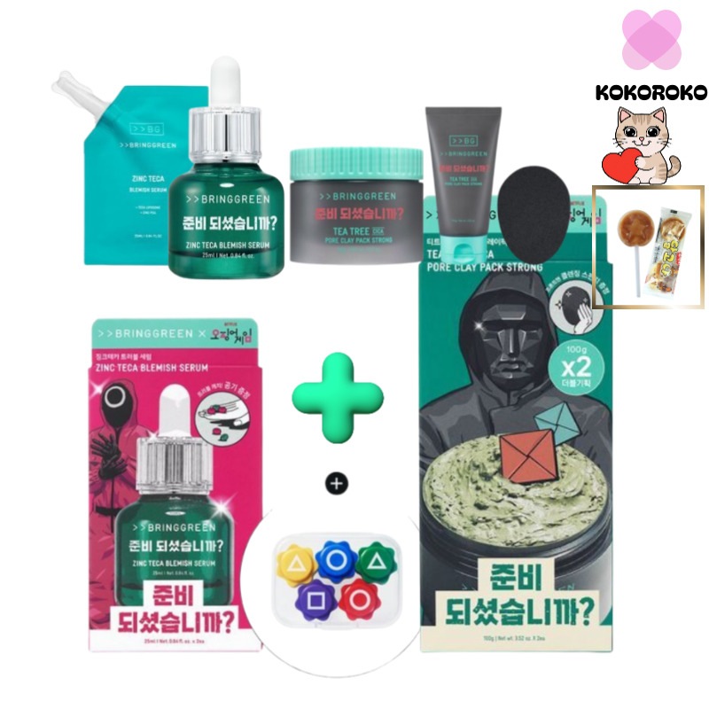 [イカゲーム] ジンクテカトラブルセラム 25mL (+25mL+空気遊び)+] ティーツリー シカポア クレイパック ストロング 100g (+100g+クレンジングスポンジ