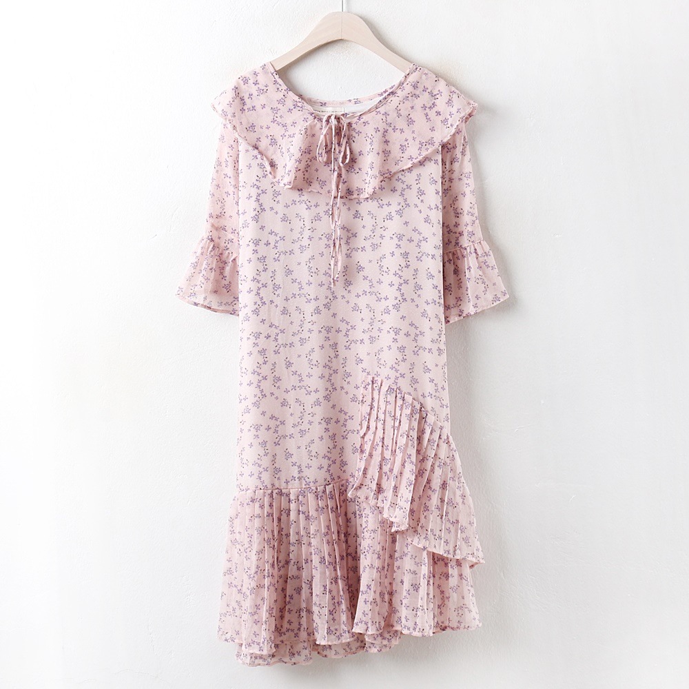 送料無料オンバルフリルワンピースBN2458Mビッグサイズの婦人服大きい服韓国製作ミクロ中年