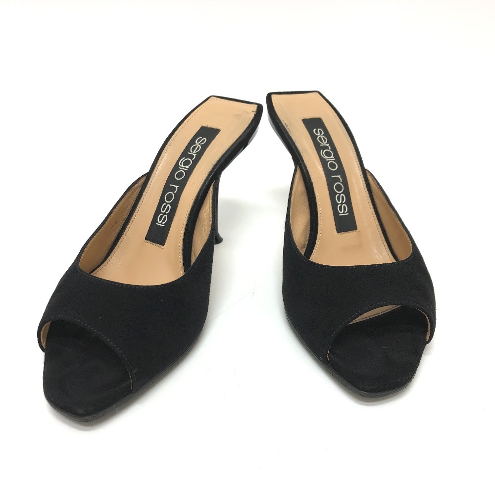 Sergio Rossi セルジオロッシ パンプス A83311 オープントゥ スエード ブラック