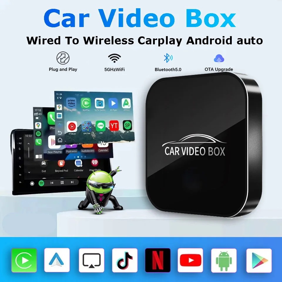 ワイヤレススマートボックス CarPlayアダプター Android 自動スマートTV スマートシステム Netflix YouTube 新規と互換性があります