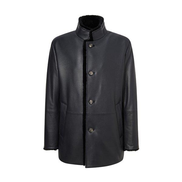 [24FW] [レザー] ディア フルファー コート型 レザー ジャンパー DMJU4DL91N3