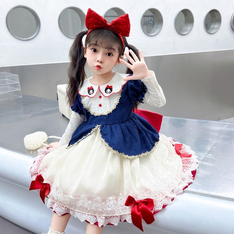 白雪姫ドレス女の子ロリータドレスロリータ秋子供長袖かわいいパフスカート