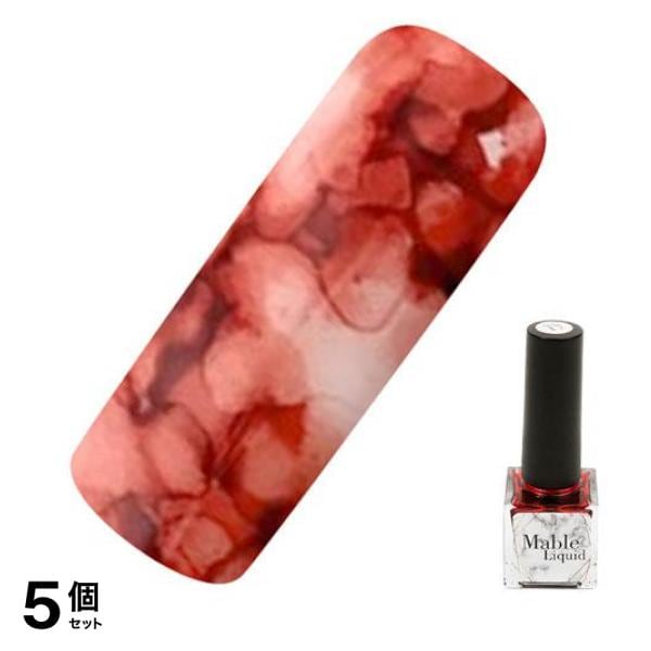 ICEGEL(アイスジェル) ネイルアート材 マーブルリキッド M17 シャム 7mL 5個セット