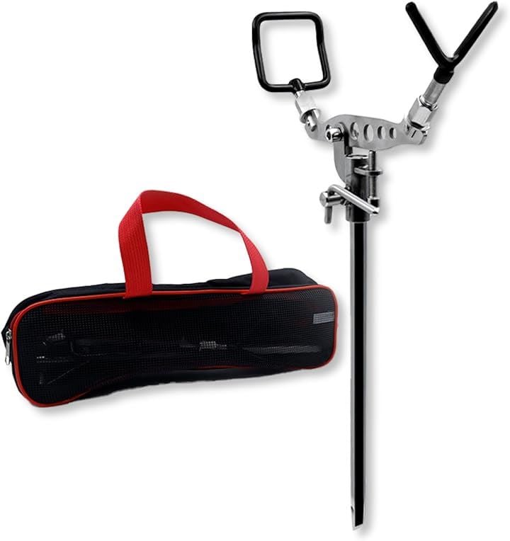 竿受け オールステンレス製 折りたたみ式 専用バッグ コンパクト 磯釣り 竿置き 石鯛 石物 ロッドホルダー ピトン クエ モロコ( 専用バッグ付き, 標準)