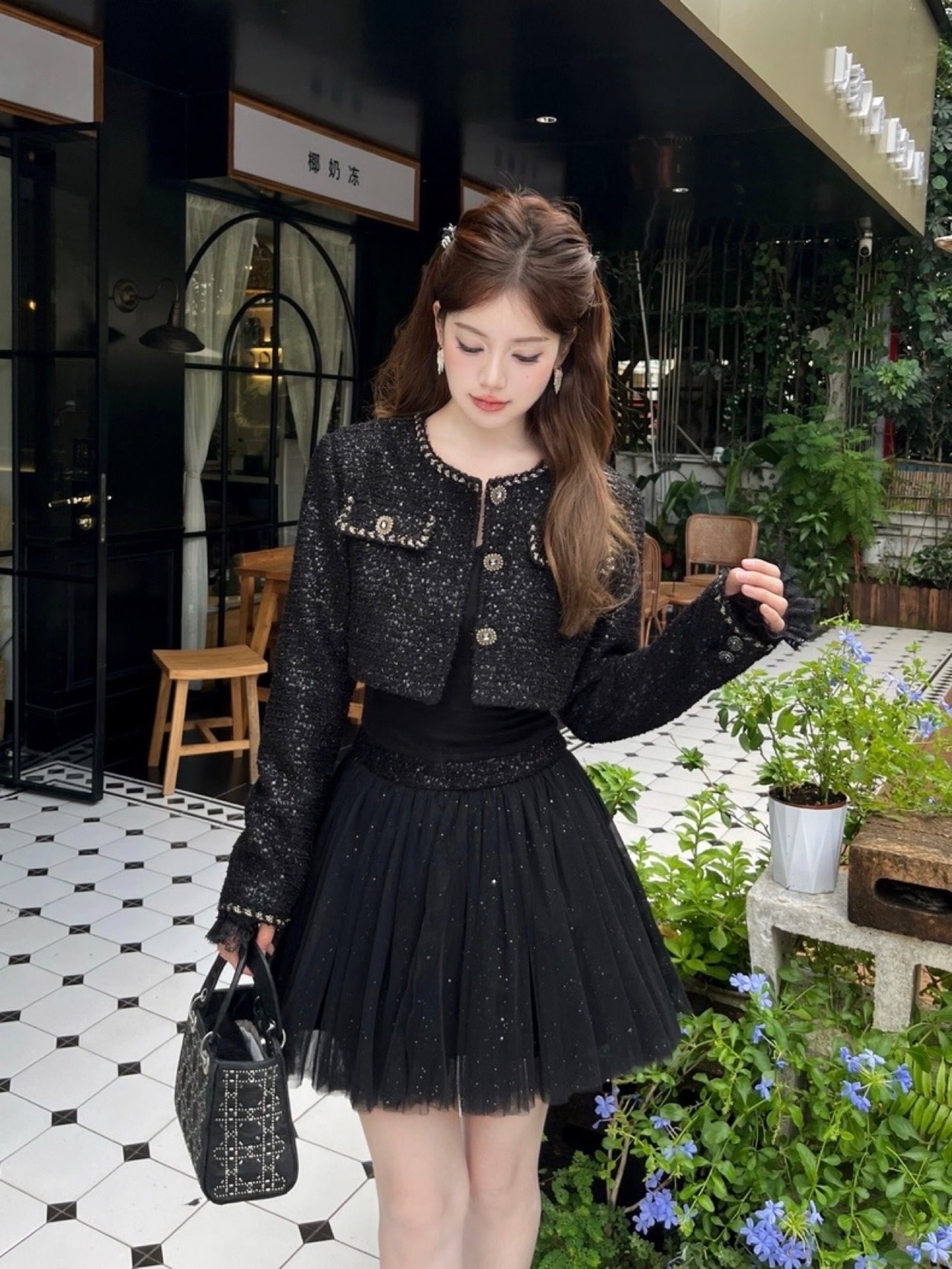 ミッドナイトグリッターツイードセットアップ