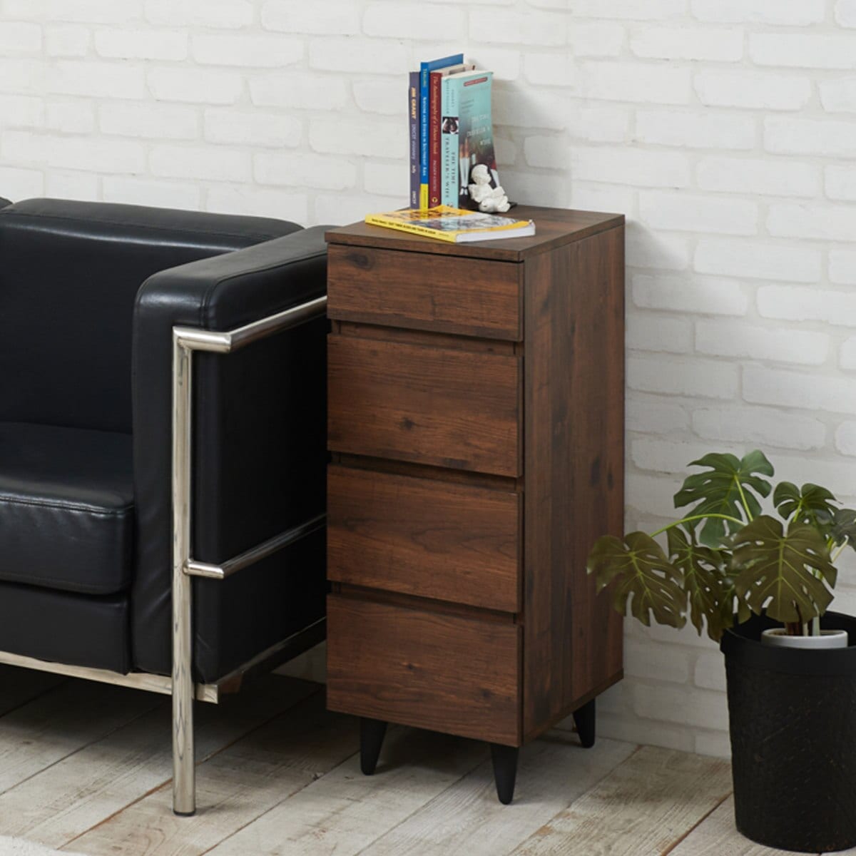 スリムチェスト 4段 ヴィンテージ調 Arizona 幅30cm