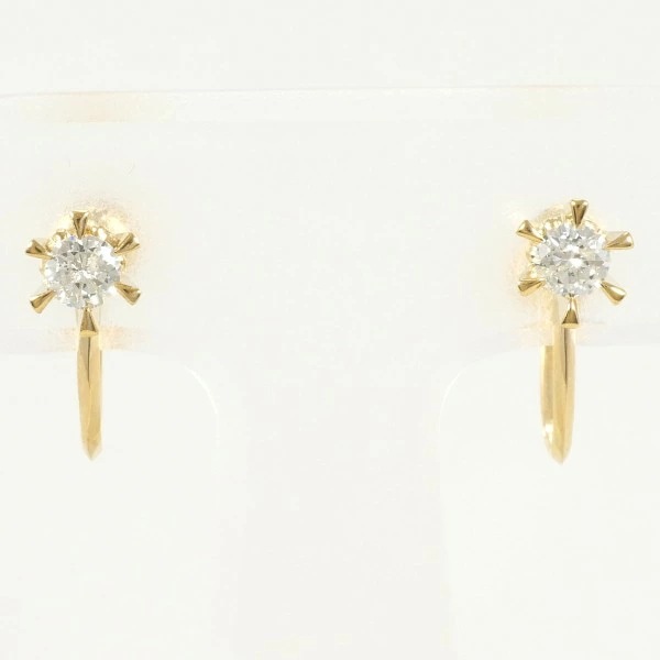 K18 18金 YG イエローゴールド イヤリング ダイヤ 総重量約2.0g ジュエリー 中古