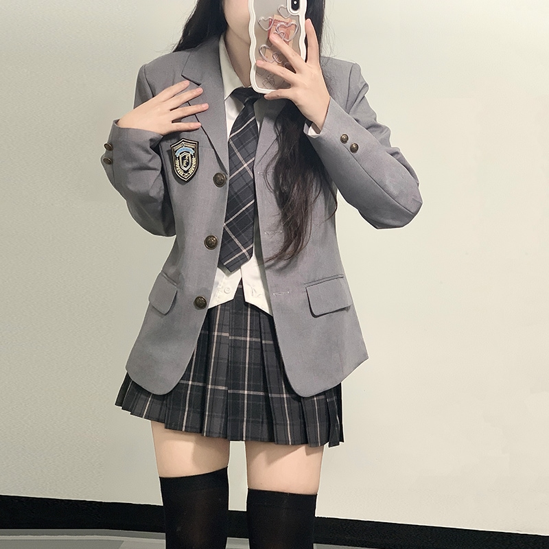 本日の限定商品 グレースーツ 通学 中学 学校 女子高生 中学生 ジャケット JK制服 ワンピース ブレザー セットアップ レディース セーラー服 文化祭 学校制服