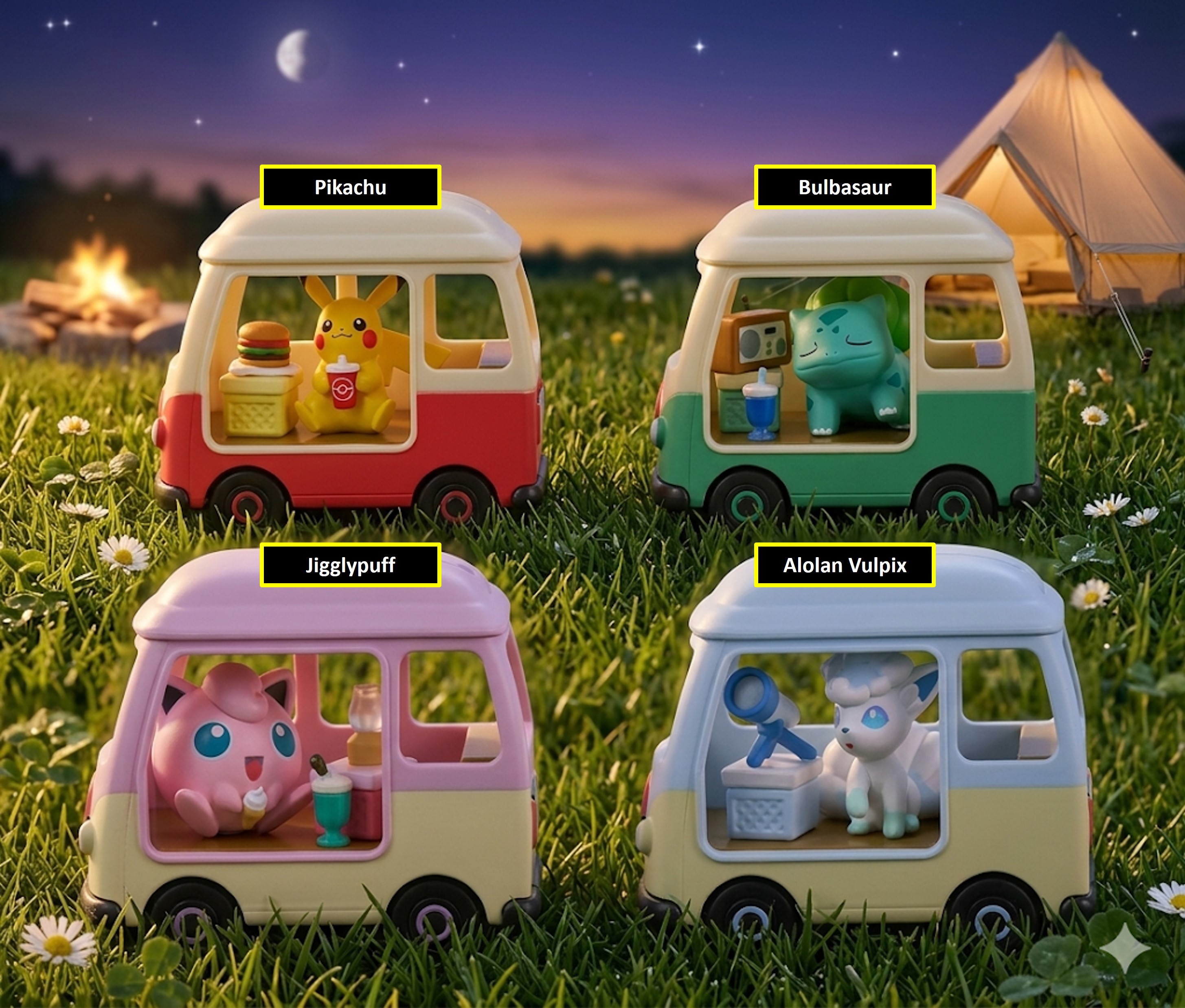 LOTTERIA X Pokemon Camping Car Keyring Limited Edition ロッテリア 特典 限定版