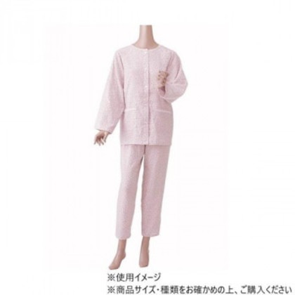 神戸生絲 婦人楽らくガーゼパジャマ(春夏用・長袖)L No.901 ローズ 花柄