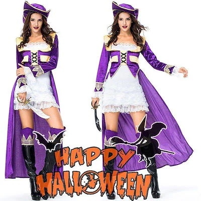 大人気 女海賊 ジャック船長パイレーツオブカリビアン 海賊帽り付 ハロウィン衣装 大人用 女性用