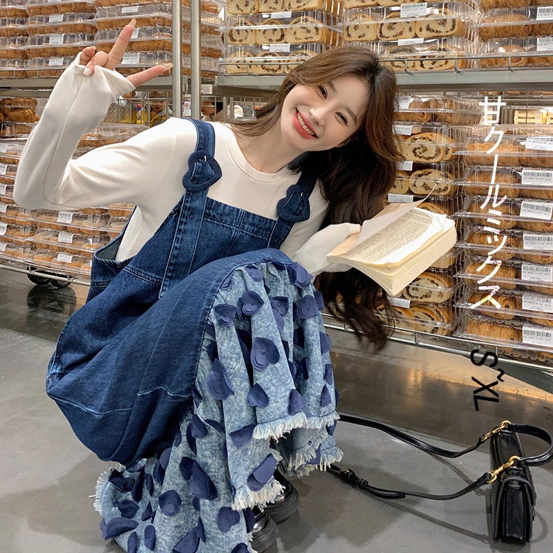 2025夏新作 夏服 デニムサロペット 小柄さん ワンピース パッチワーク デニムセットアップ 袖なしワンピース レディース デニムワンピース 5,125円