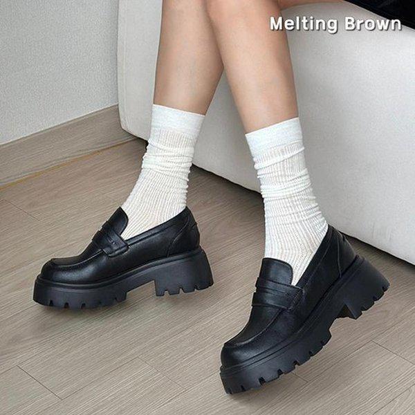 女性チャンキーヒールペニーローファー秋の靴 MT68