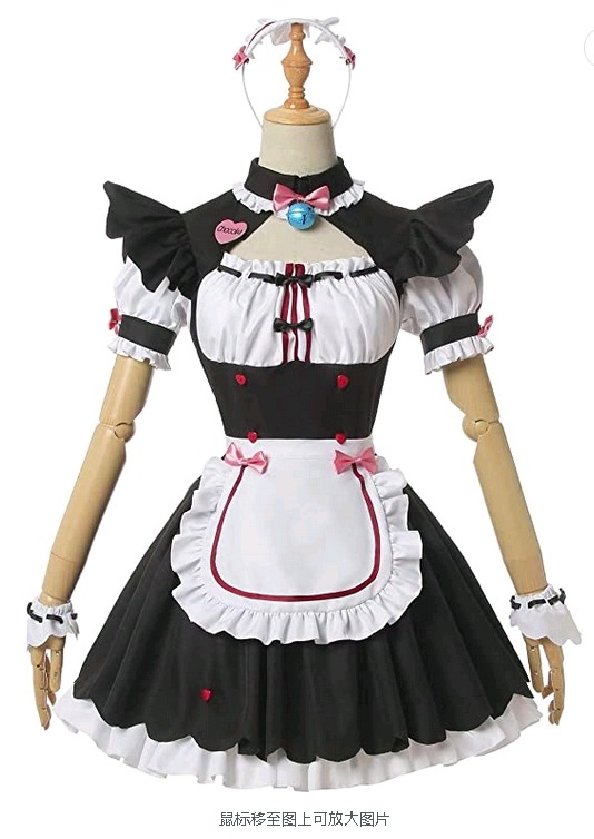 猫耳メイドコスチュームかわいいチョコレートコスプレコスチュームクロスドレッシングクリスマスアニメーシ