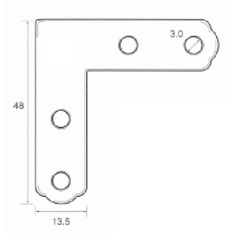 福井金属工芸　鉄角金具48×13.5 100個入　NO.6253