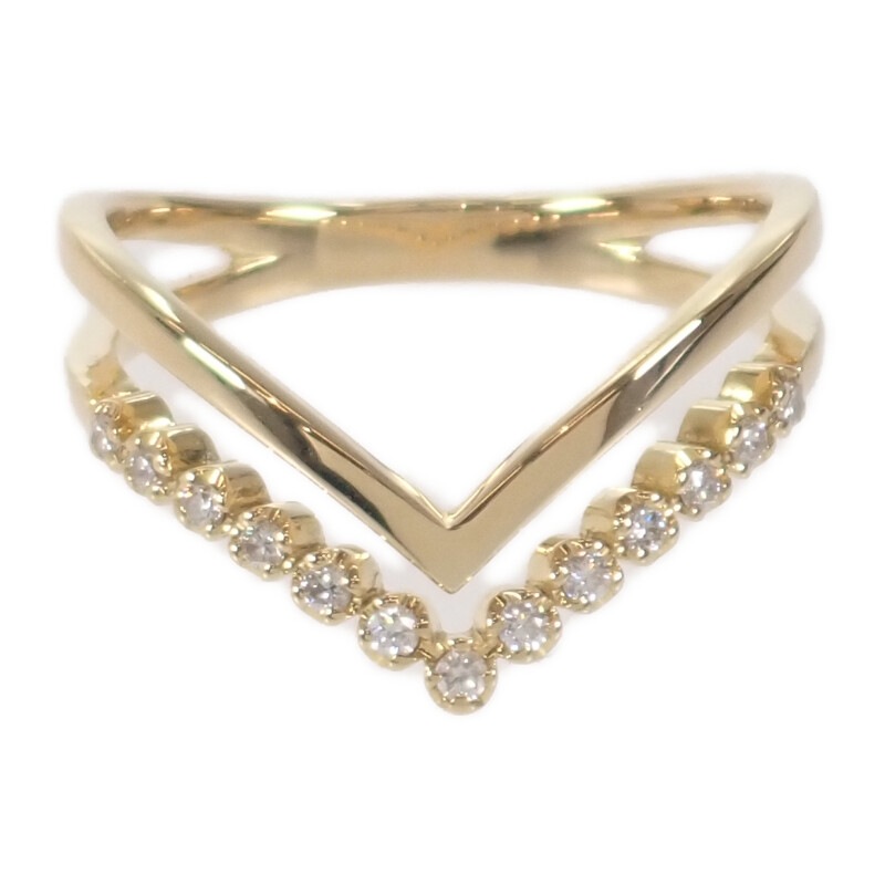 【AHKAH】AHKAH ビリーブヴィスタ リング K18イエローゴールド 9号 ダイヤモンド レディース