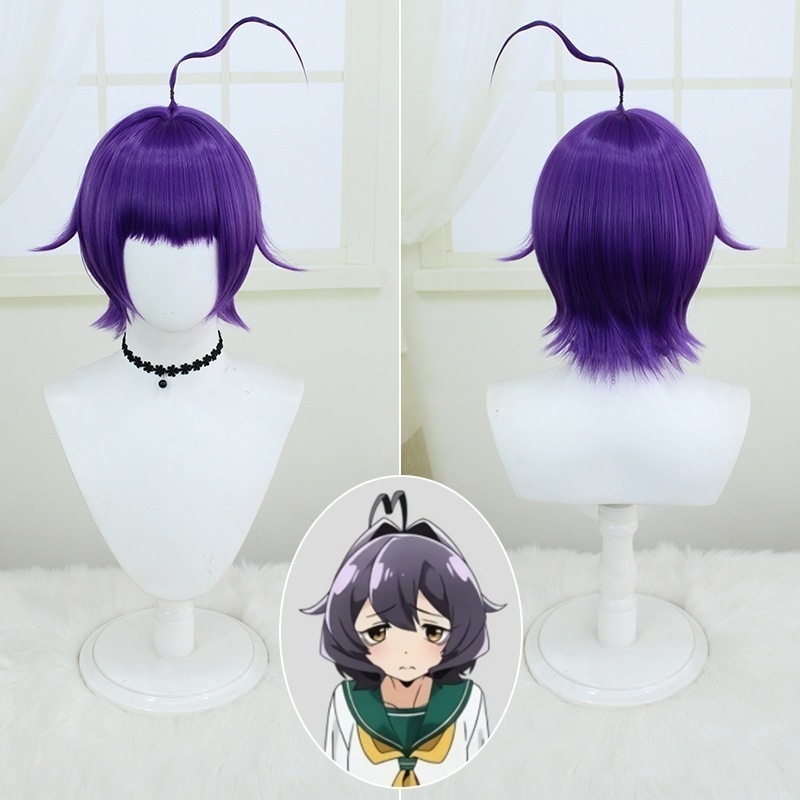 魔法少女になることを夢見て 柊マイティナ コスウィッグ パープル ショートヘア スカルプトップ フェイクヘア