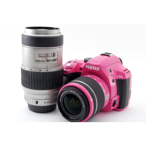 【中古】ペンタックス PENTAX K-50 超望遠ダブルズームセット 美品 SDカードストラップ付き