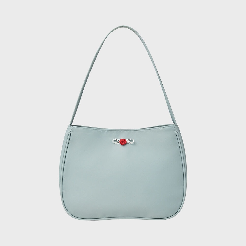 IMIS ミニコサージュアップリケショルダーバッグ-スカイブルー