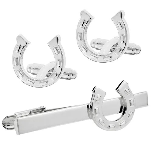 カフス ネクタイピン セット 蹄鉄 馬蹄 カフスボタン カフリンクス タイクリップ タイピン