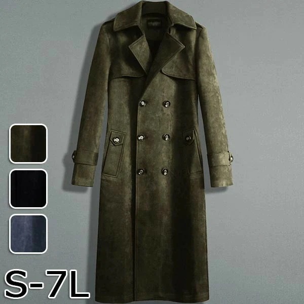 トレンチコート メンズ アウター コート 個性的 ロング丈 ロングコート カジュアル シンプル 無地 春 秋 軽量 フリーサイズ オーバーサイズ ビッグシルエット スプリングコート ゆったり 秋コート