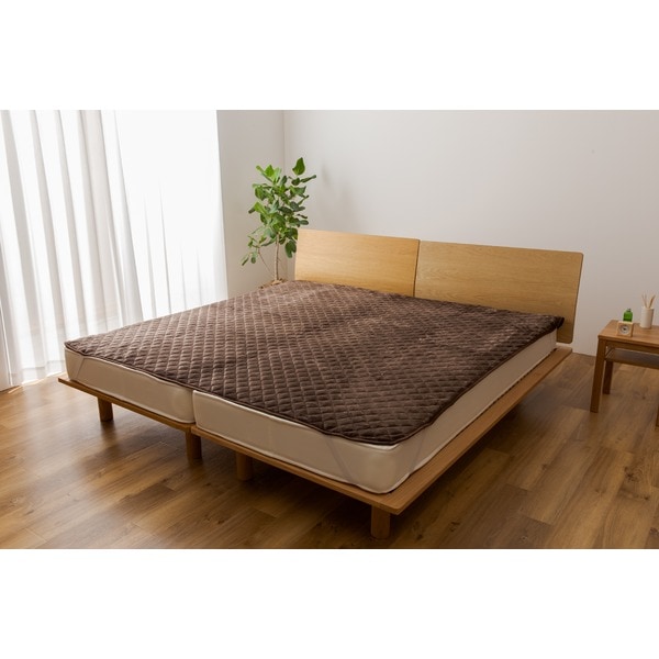 mofua プレミアムマイクロファイバー敷パッド ワイドキング（WK） ブラウン