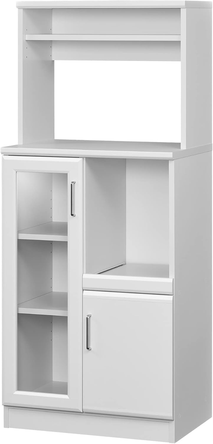白井産業 レンジ台 食器棚 ホワイト 白 幅58.6 高さ138.0 奥行41.8cm BRM-1460SL WH ベアルモ