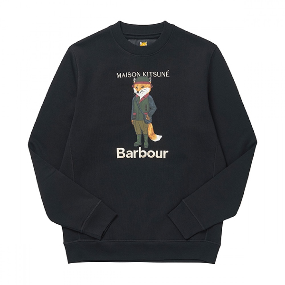 BARBOUR MOL0559 MOL BK31 バーバー x メゾンキツネボーポートフォックスメンズスウェットシャツ