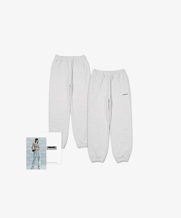 KPOP グッズ LE SSERAFIM Sweatpants (Melange Grey)