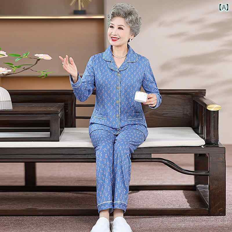 ルームウェア 部屋着 レディース 長袖 婦人 ミセス 高齢者 春夏 パジャマ 服 綿 ホーム 2点 セット 5,361円