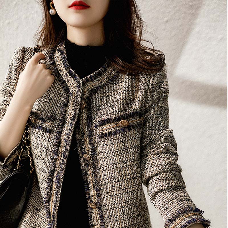 ジャケットレディースボレロ秋冬秋冬ボレロジャケットツイード長袖パーティーグレー 8,631円