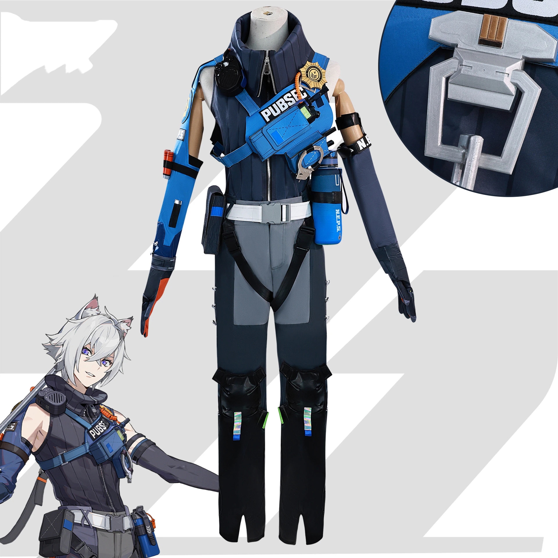 コスプレ衣装 務捜査班 セス・ローウェルの衣装 イベント ゼンゼロセス／ゼンレスセス ネズミ色のブルース コスプレ　舞台衣装