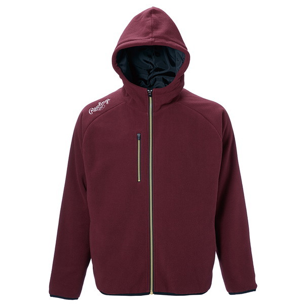 ローリングス 野球 長袖ジャケット フーデットフリースジャケット エンジ AOS13S11-ENJ-2XO ENJ