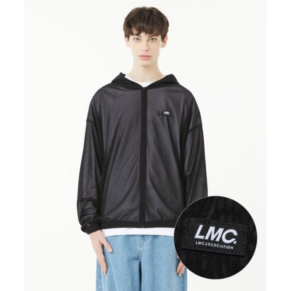 LMC イタリックメッシュジップアップパーカーブラック
