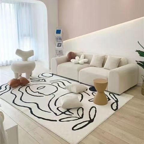 厚みのある模造カシミヤラグ北欧ライト高級シンプルスタイルリビングルームラグティーテーブルソファベッドルームベッドサイドラグ