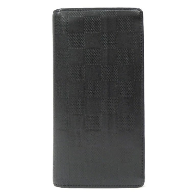 ルイ・ヴィトン LOUISVUITTON 長財布 ポルトフォイユ ブラザ N63010 ダミエアンフィニ オニキス 【中古】(70094)